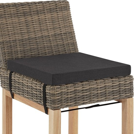 tectake® - Wicker barkruk Latina - Hoge stoel - Kruk - Keukenkruk - natuur - 404801 - poly-rattan