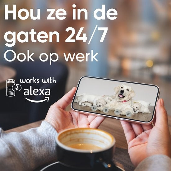 1080p Huisdiercamera met App - Hondencamera - Huisdier Camera - Pet Camera Wifi Binnen- voor Hond / Katten / Dieren