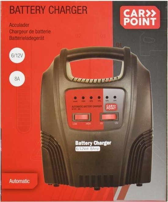 Carpoint Auto Acculader 8A 6-12 Volt - Accu lader voor Auto of Motor