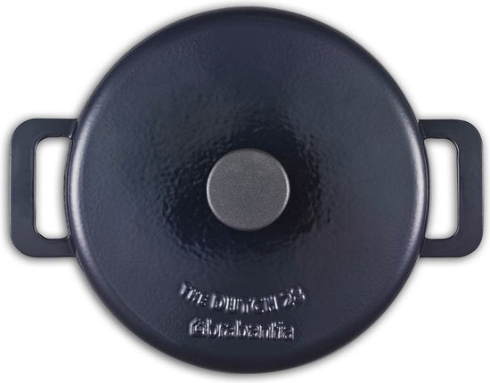 Brabantia The Dutch Oven XL Braadpan / Stoofpan 28cm - Hoge kwaliteit Gietijzer - 100% PFAS Vrij – Dubbele anti-aanbaklaag – RETRO - Inductie geschikt – Night Blue