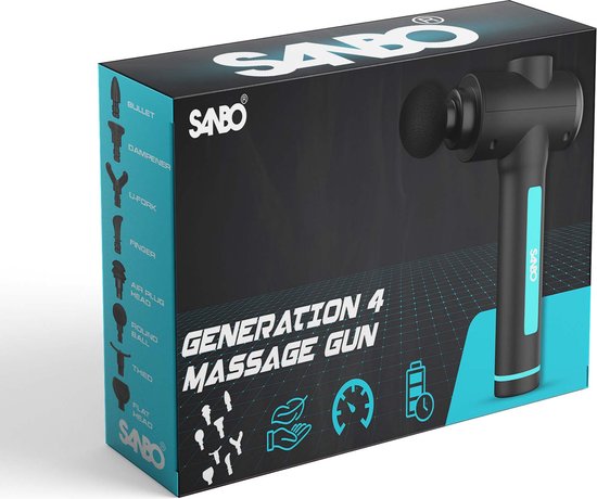 Sanbo-Massage Gun met 30 Standen – 8 Opzetstukken – Spierherstel & Ontspanning – Professioneel Massageapparaat