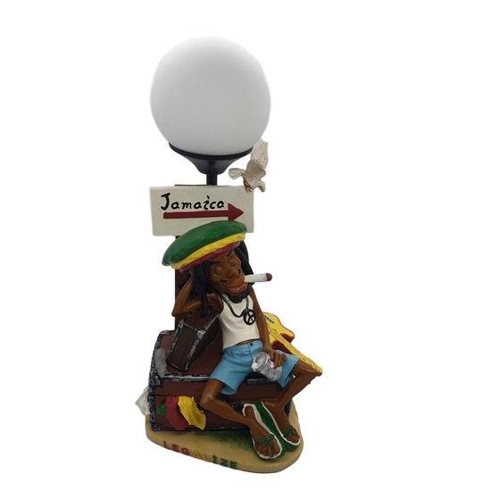 Wiet accesoires rastafari bureaulamp – grappige reggae rasta weed accessoires lamp op kast 33 cm hoog 1,5 m. snoer inclusief schakelaar | GerichteKeuze