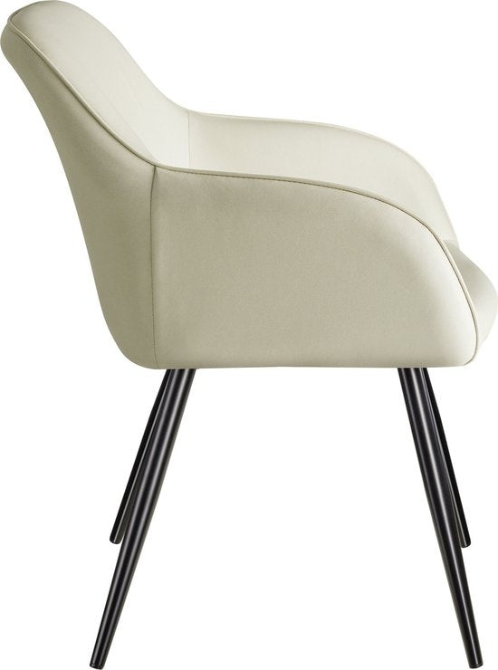 tectake® - Stoel Marilyn stof creme /zwart