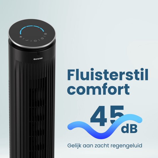 Auronic Torenventilator - Vloerventilator - Luchtkoeler - Ventilator Staand - 105 CM - 5 Snelheden - Met Afstandsbediening - Stille Ventilator - Fan - 45 dB - Zwart