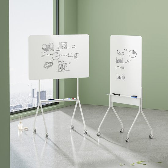 VDD - Whiteboard - White Board - Whiteboard op Wielen - White board op wielen - Whiteboard met Plank - Whiteboard Enkelzijdig
