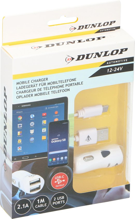 Telefoon Oplader - Type C - 2 USB Poorten - 1 Meter - Wit