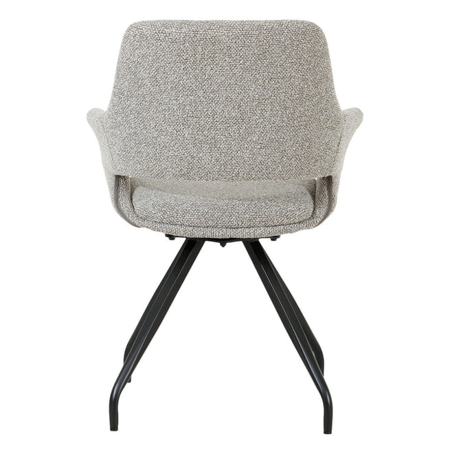 Furnihaus Monza Bjorn Eetkamerstoelen - 2 stuks - Taupe - 82,5x59x60 cm Met Armleuningen - 180° Draaibaar