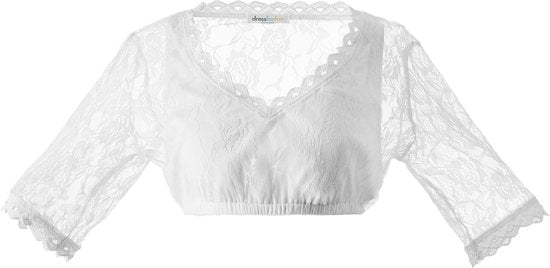 Dressforfun Dirndlblouse Heidi XL - verkleedkleding kostuum halloween verkleden feestkleding carnavalskleding carnaval feestkledij partykleding - 303078