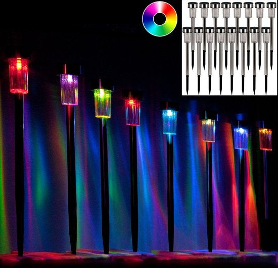 Tuinverlichting LED – 16 stuks Waterdicht – Rood Groen Blauw