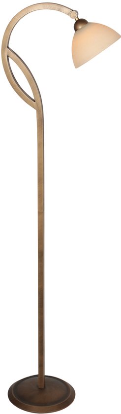 Anthea 4330BR klassieke vloerlamp brons met marmerlook glas hoogte 140 cm Steinhauer