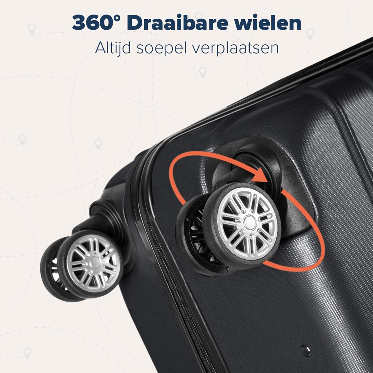 TRVLMORE Set van 3 Koffers – Incl. Cijferslot – 38L + 70L + 110L – Zwart