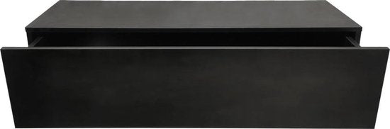 VDD Zwevend halkastje - Ontzichtbare montage - 100 x 25 x 25cm - zwart