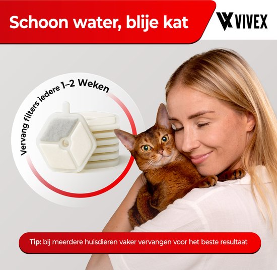 Vivex® Draadloze Drinkfontein Filters - Kattenfontein Filters - Premium Kwaliteit - 10 Stuks