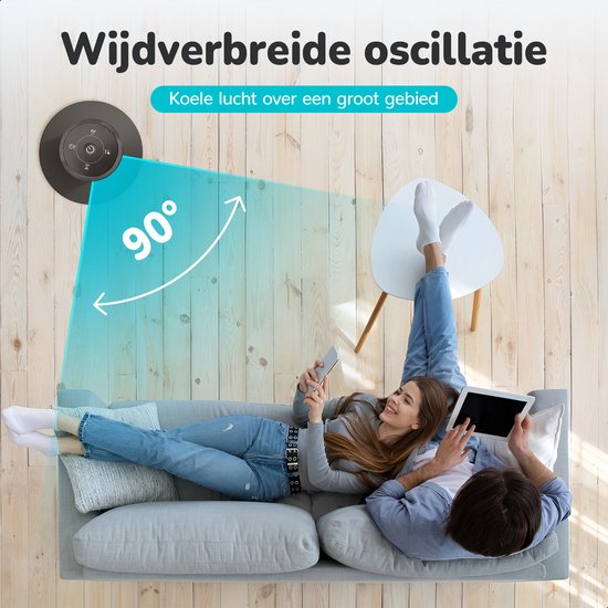 Bloomfold Torenventilator 38 inch Grijs - Afstandsbediening - Slaapstand - 12 uur Timer - Full LED Display