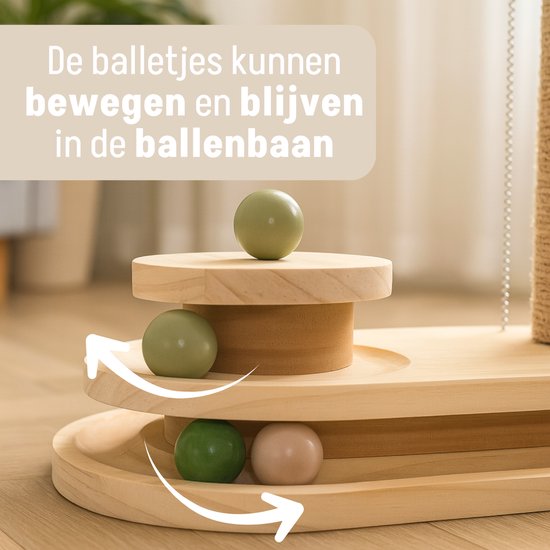 By Cee Cee Krabpaal - Krabpaal voor Katten - Katten Krabpaal - Houten Kattenspeelgoed - Ideaal Voor Meerdere Katten - 40x19x45.5cm - Luna