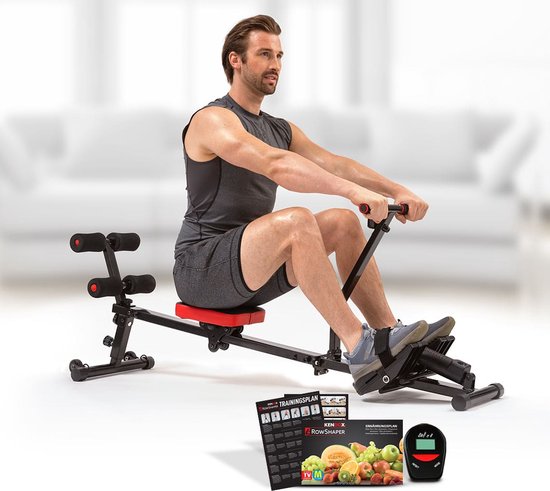 Kendox RowShaper - Roei-apparaat voor thuis - Fitnessapparaat voor cardio- en krachttraining - Fitness Roeiapparaat met LCD Display voor thuistraining - Belastbaar tot 120 kg