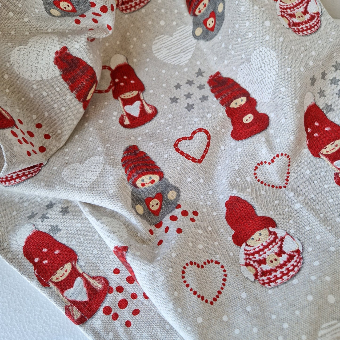 Dekor Kerst Tafelkleed Kerstgnome Print – 45 x 140 cm – kerstprint