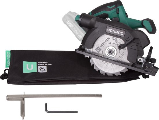 VONROC Accu Cirkelzaag – VPower 20V (zonder accu & lader) – Incl. parallelgeleider & Ø150MM zaagblad
