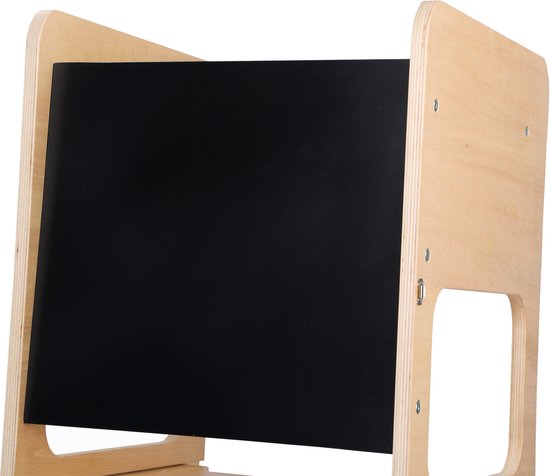Sunny Mae Leertoren 2-in-1 – Houten Kinder Leertoren en Speelmeubel – Omkeerbaar tot Tafeltje met Stoel – Met Krijtboard – Montessori-geïnspireerd Keukenhulpje – Veilig en Educatief Speelgoed