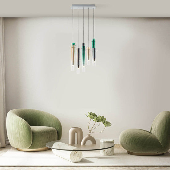 briljant LED hanglamp, 8-lamps 32W warm wit