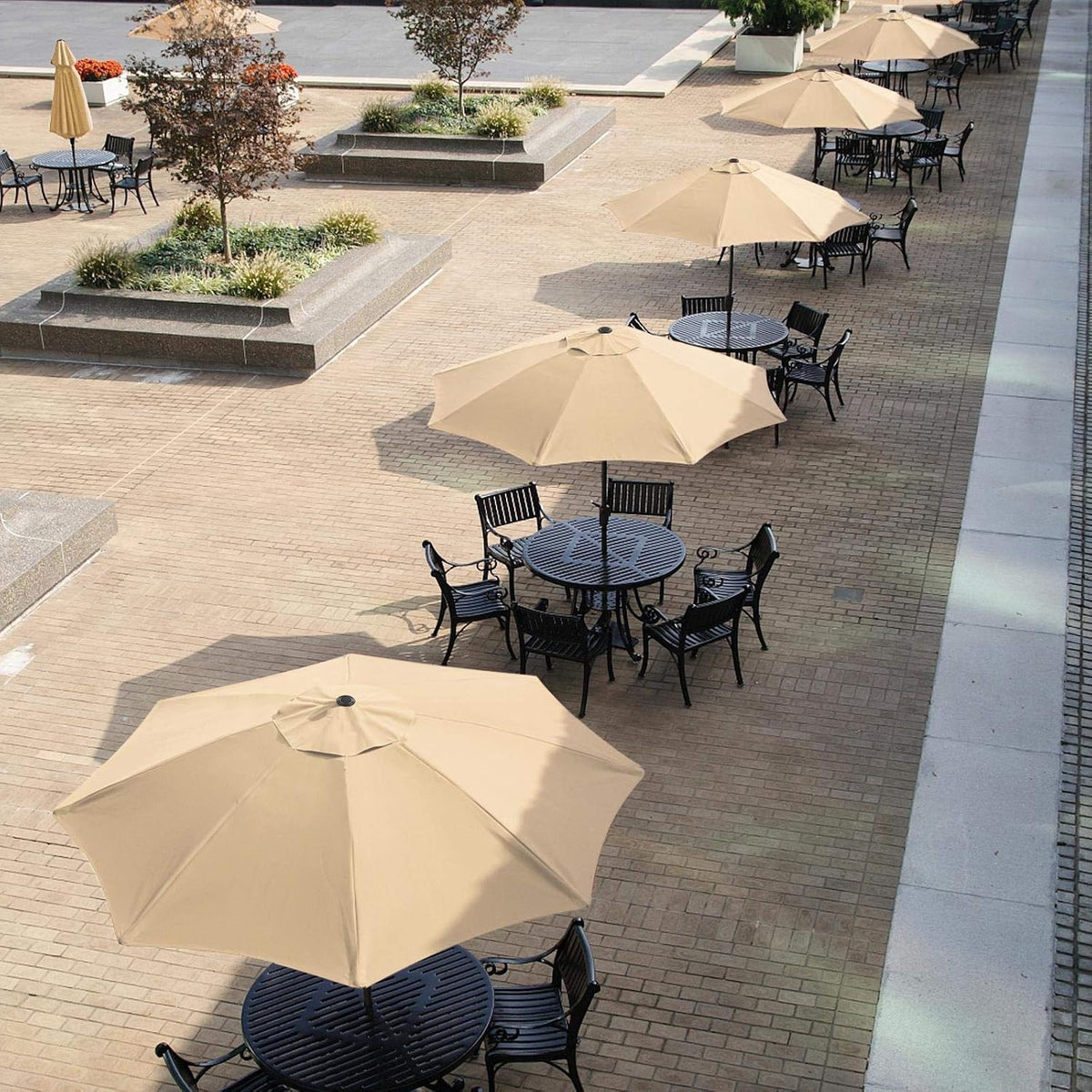 Yaheetech Parasol 270 cm - Knikbaar en Kantelbaar - Met Draaistang - Polyester