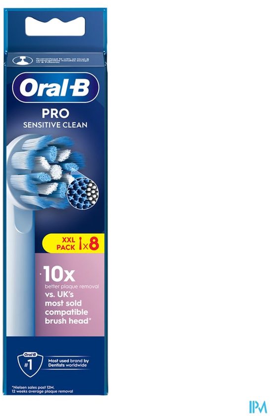 Oral B PRO Sensitive Clean Opzetborstels Wit | 8 stuks