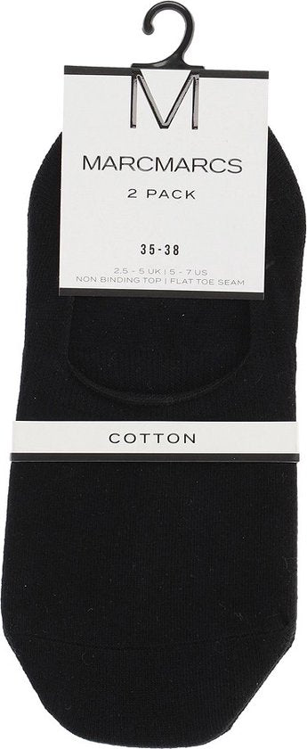 Marcmarcs Sneakersokken - 2 Paar - Antislip tape op hiel - Maat 42 - Blauw