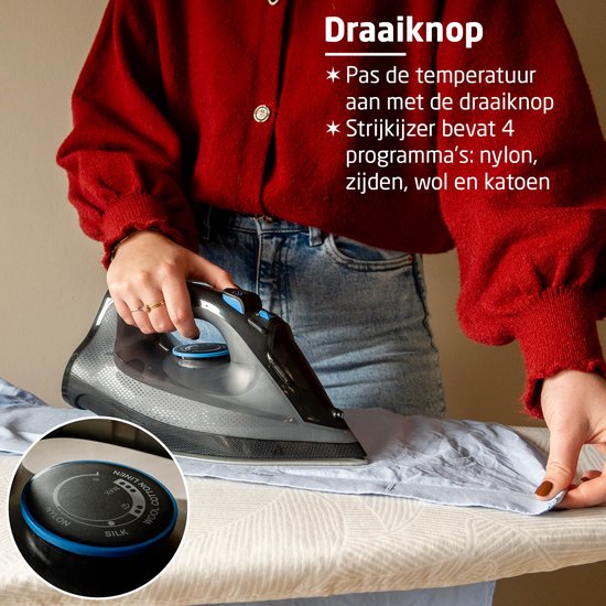BREND BR-2232 Draadloos Stoomstrijkijzer met Oplaadbasis – Verticale Stoomfunctie, Antikalk en Zelfreinigend – Instelbare Thermostaat – 200W