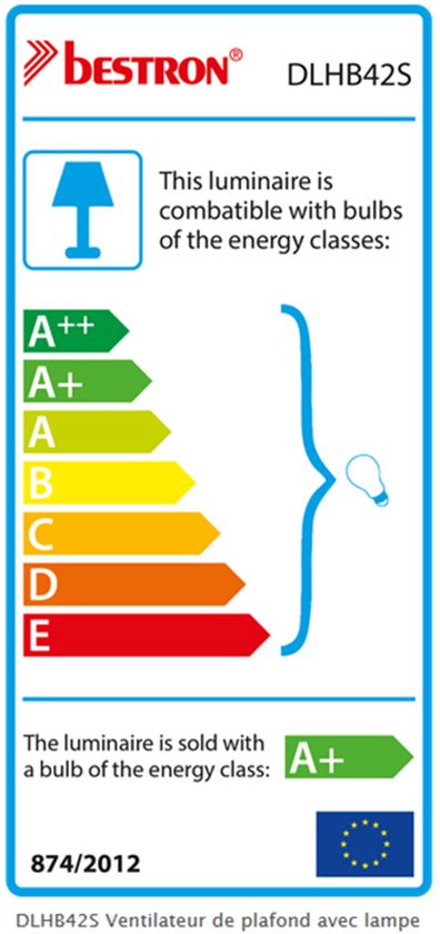 Bestron Plafondventilator met verlichting, 3 snelheden & extra grote spanwijdte van Ø102cm, incl. Zomer-/winterfunctie, 3 x GU10 LED-lampjes, 50Watt, DLHB42S, kleur: zilver/blauw