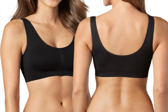 Bamboo Elements Naadloze BH Zonder Beugel - Zwart - Uitneembare BH pads - Bralette Dames - Beha - Bamboe - Seamless Ondergoed Dames