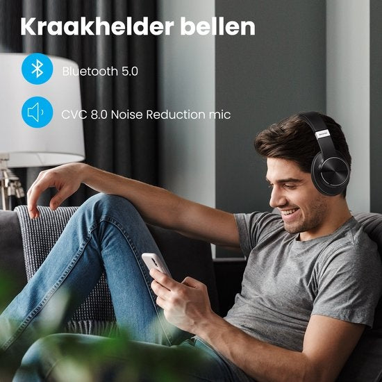 Auronic QuietSound Bluetooth Koptelefoon - Draadloos - Over-ear Hoofdtelefoon - Active Noise Cancelling - Zwart
