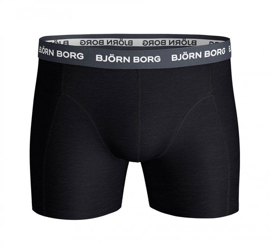 Björn Borg - Heren Onderbroeken 3-Pack Boxers Contrast Solids - Zwart - Maat XXL