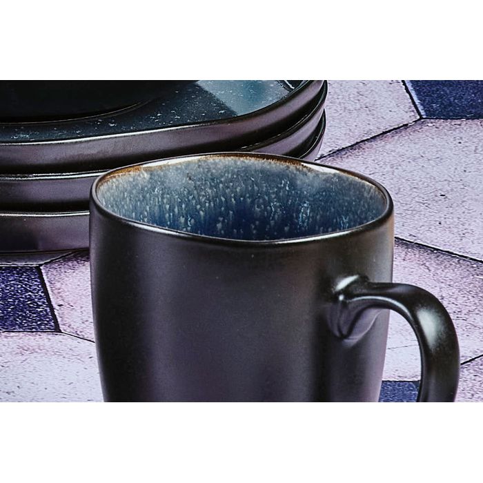 bjorn Luxe Mok-Set ‘Iris’ – 6 Stuks (40cl) – Stijlvol Blauw Nacht – Perfect voor Koffie, Thee & Cappuccino