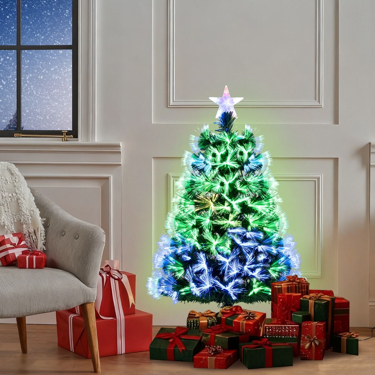 Coast Kunstkerstboom - glasvezelverlichting - 93 takken - 95 cm groen