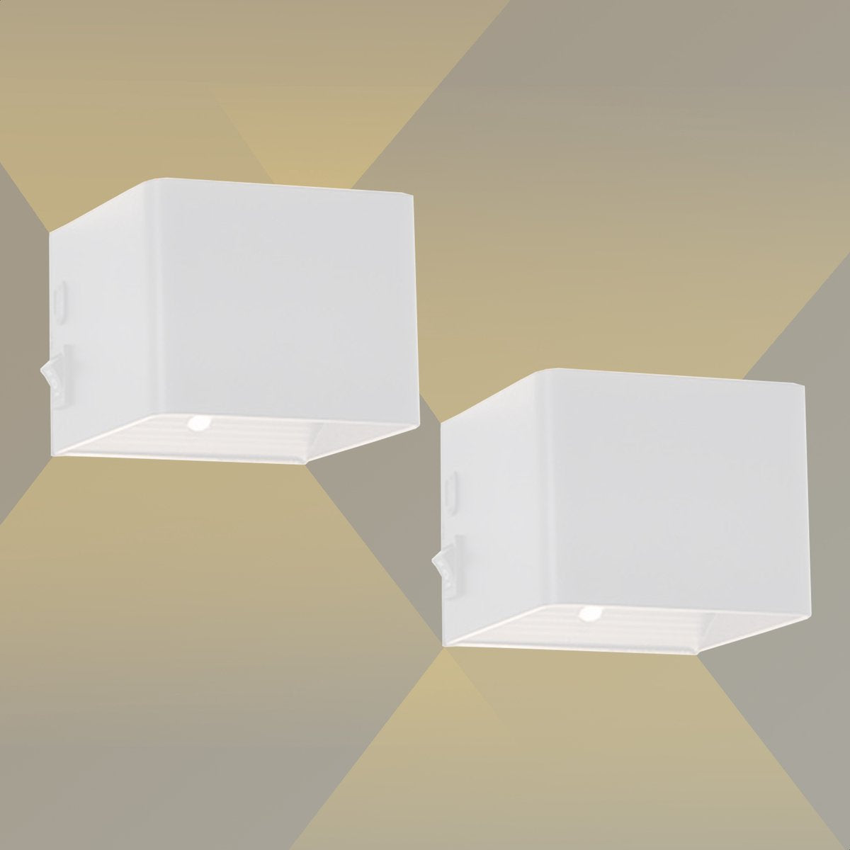Techvavo® Oplaadbare Wandlamp - 2 Stuks - Draadloos, Smart, Wit - Voor Woonkamer, Badkamer, Kinderkamer, Slaapkamer - 12x6x4 cm
