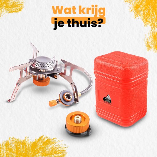 Ever Trex Gasbrander - Camping kooktoestel - Propaan - Butaan - 3500W - Op Gas - 1 Pits - Nood - Noodpakket - Campinggas - Gasvuur