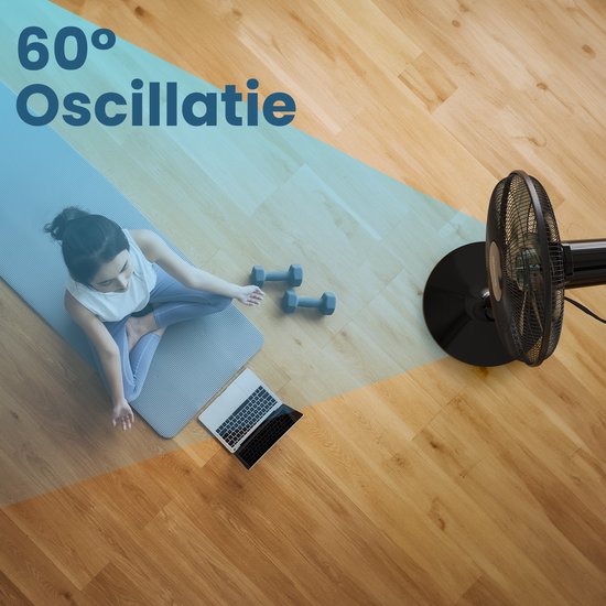 Auronic Statiefventilator - Staande Ventilator - Luchtkoeler - Vloer en tafelventilator - 3-in-1 - 12 Snelheden - Stille Ventilator - Fan - Met Afstandsbediening - Zwart