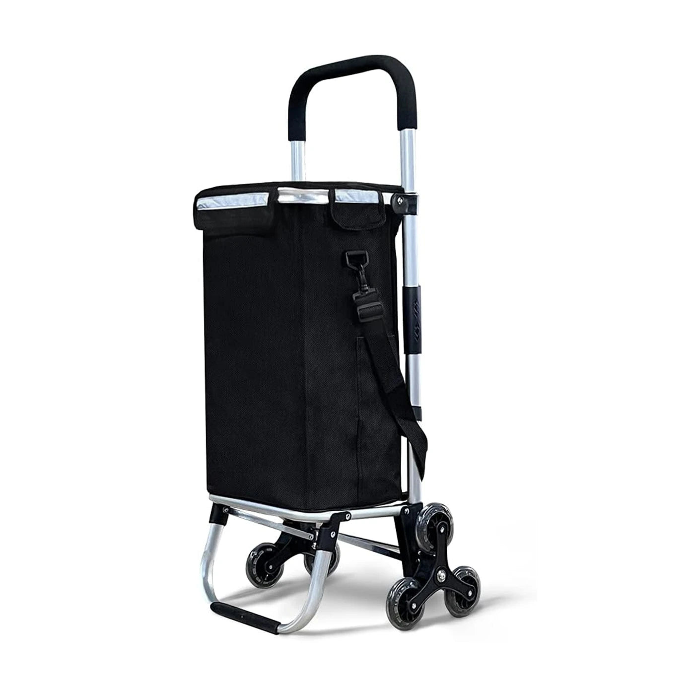 Ochama Boodschappentrolley met 3-Wiel Systeem - Zwart - 44,5 x 39 x 100 cm - 41L