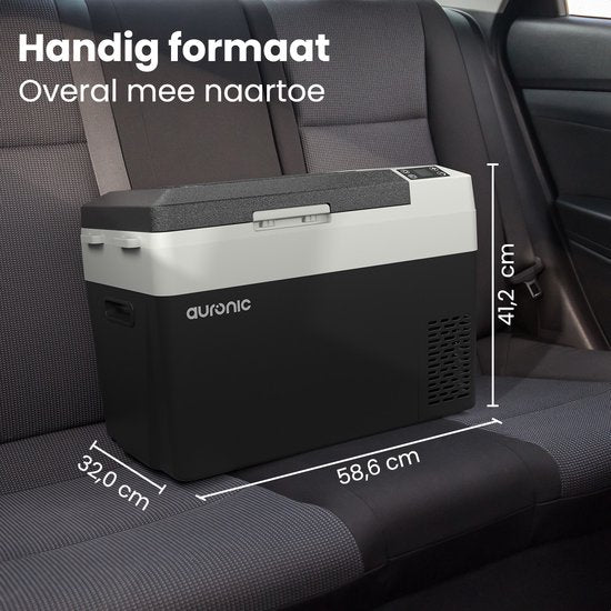 Auronic Elektrische Koelbox - Frigobox - Compressor - 12V 230 Volt - Auto - 30L - Zwart/Grijs