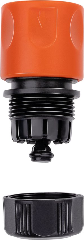 BLACK+DECKER Tuinslangkoppelingen Set van 4 - Tuinslangkoppelingen/ 2x Waterstop/ Tussenstuk - Zwart/ Oranje