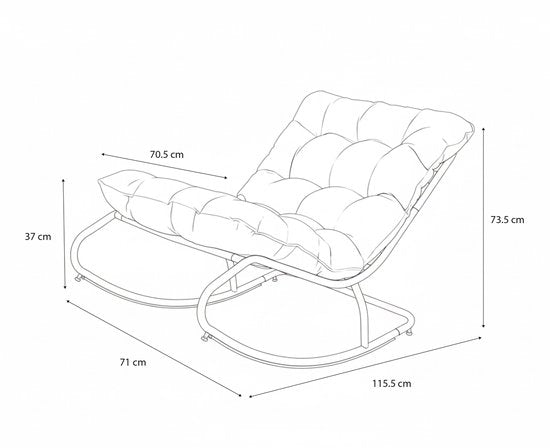 AXI Ruby Schommelstoel Zwart/beige – Schommelstoel Buiten - met Dikke Kussens – Metalen Frame – Lounge Tuinstoel met Schommelfunctie