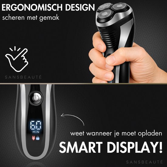 2-in-1 Scheerapparaat Mannen met Trimmer S1111 + 2 Extra Scheerkoppen - Sansbeauté® - Nat & Droog – Precisietrimmer - Elektrisch - Electric Shaver - Waterproof