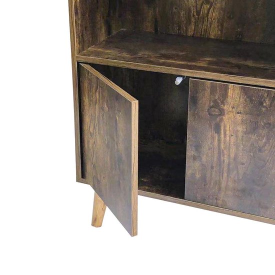 Boekenkast wandkast Stoer industrieel vintage design 120 cm hoog