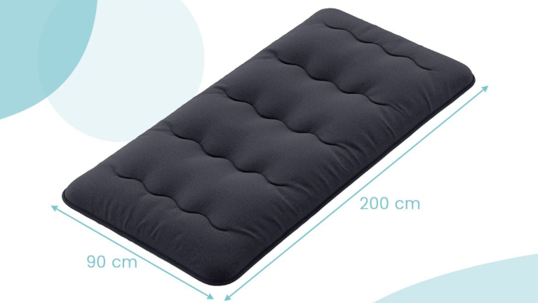 Coast Draagbare Futon Matras 200x90x10 cm – Zwart – Opvouwbaar met Wasbare Hoes en Draagtas