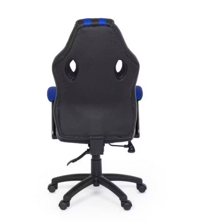 Bizzotto Spider Bureaustoel - Met Armleuningen - 64.5 x 63 x 111-121 cm - Zwart Met Blauw