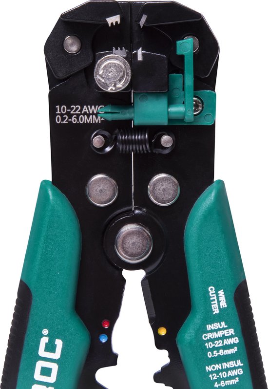VONROC Professionele automatische striptang - krimp- en isoleertang - Met 270-delig accessoireset