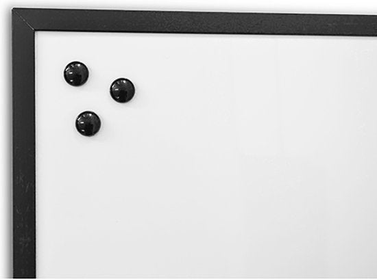 Whiteboard zwarte omlijsting 40 x 60 cm met stift en magneten