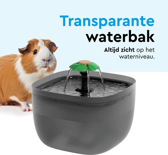 BRASQ Drinkfontein kat en hond 2 Liter - Waterfontein - Kattenfontein - Waterdispenser - Dieren drinkbak - Zwart - BPA vrij - geruisloos - Inclusief 4 reservefilters + accessoires