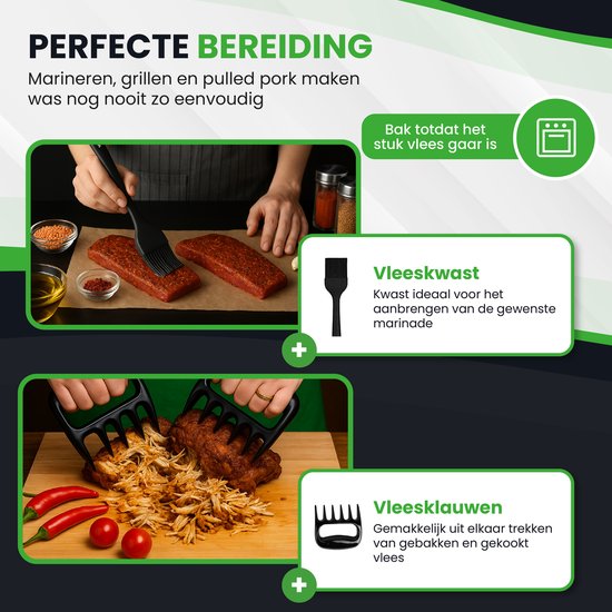 TTD® Premium BBQ Accessoires Set 40-delig - BBQ Gereedschapset RVS - Barbecue Accessoires - BBQ Tang - BBQ Spatel - Inclusief BBQ Thermometer en Schoonmaak Borstel - Inclusief Opbergtas
