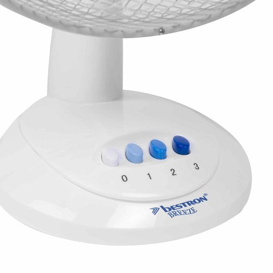 Bestron Tafelventilator Ø 35cm, Ventilator met 3 snelheidsstanden & 75° graden draaifunctie, 40Watt, DDF35W, kleur: wit